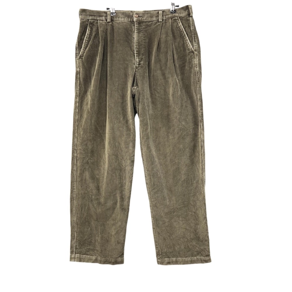 Vintage Pendleton Corduroy Pants Mens 38x31 Olive Pleated Chino‎ Trousers Preppy